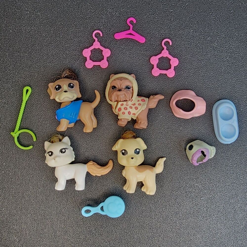 Vintage Polly Pocket Pet Lot - 12 Piece Animal Set with Accessories